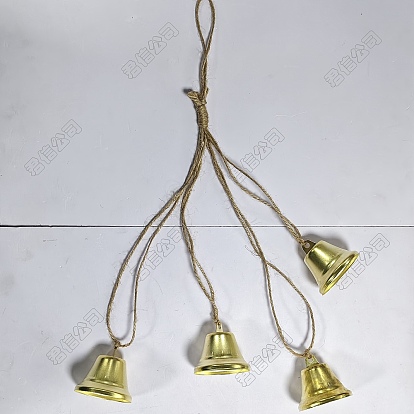 Iron with Handmade Hessian Rope Pendant Decorations, Bell