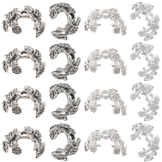 60шт 2 цвета сплава колпачки для бусин, цветок