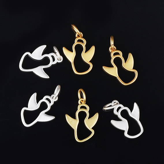 Brass Charms, Matte Style, Long-Lasting Plated, Angel