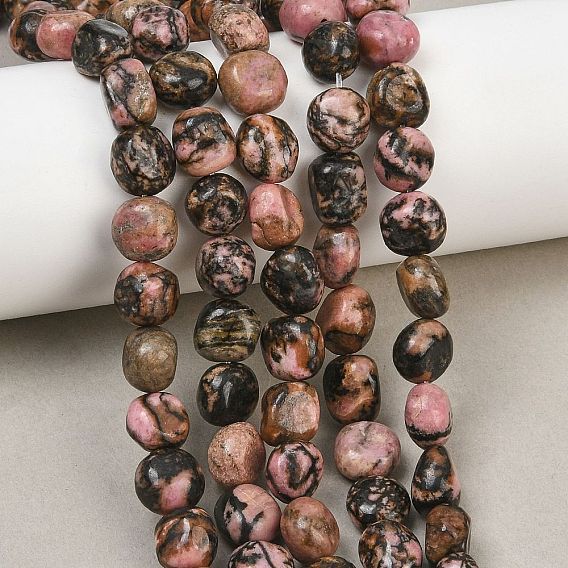 Rhodonite naturelles brins de perles, nuggets