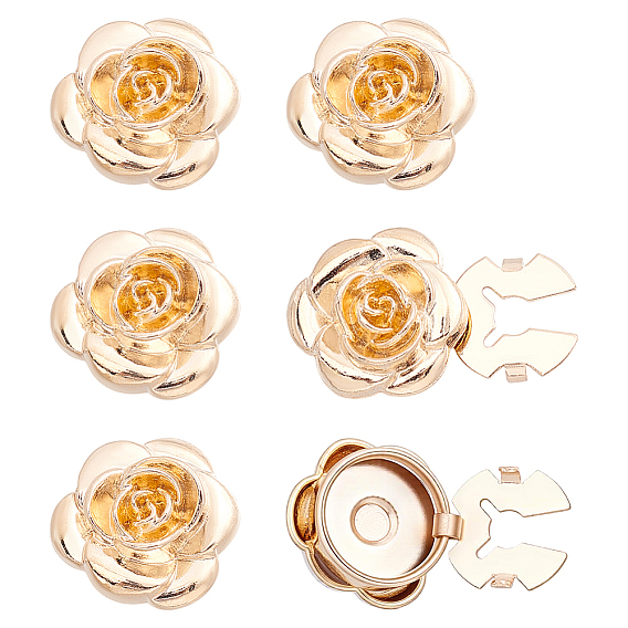 6Pcs Zinc Alloy Cufflinks, Flower