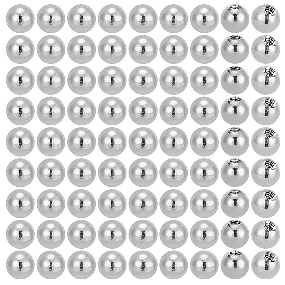 100шт 304 круглые ушковые гайки из нержавеющей стали, спинки для серьги, круглые