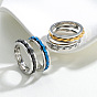 304 Stainless Steel Rotating Finger Rings for Men, Gear, Fidget Spinner Ring for Calming Worry Meditation