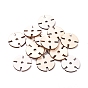 Perles en bois naturel de peuplier, plat rond
