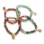 Valentine Gift for Her Assorted Gemstone Charm Bracelets, with Brass Findings, 53mm