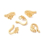 Rack Plating Brass S Hook Clasps, Long-Lasting Plated, Lead Free & Cadmium Free, Flower