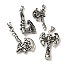 316 Surgical Stainless Steel Pendants, Axe Charm