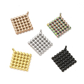 304 Stainless Steel Pendants, Dotted Rhombus Charm