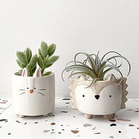 Creative succulent ceramic flower pot cute animal pot cactus succulent plant pot desktop balcony