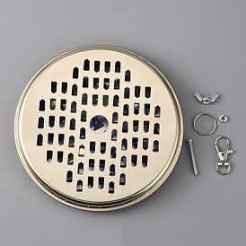 Tinplate Mosquito Coil Holder, Portable Mosquito Incence Burner, with Iron Nut, Keychain Findings
