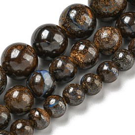 Natural Boulder Opal Beads Strands, Round