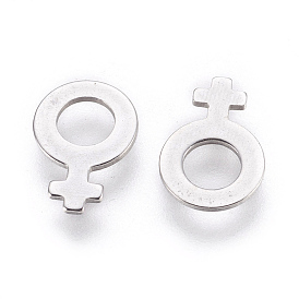 304 Stainless Steel Charms, Female Gender Sign
