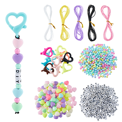 Сделай сам наборы для ключей, в том числе акриловые бусины, смолы омара коготь застежками, воском полиэфирные шнуры