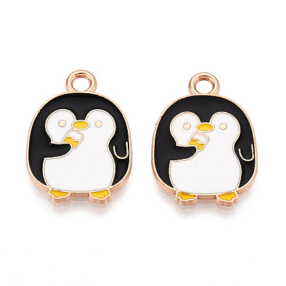 Подвески из сплава и эмали, пингвин, без кадмия и без свинца, золотые