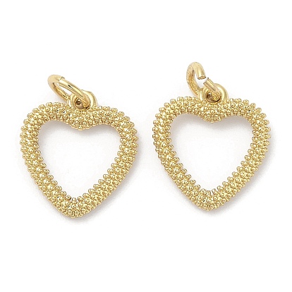 Acumular encantos de latón chapado, larga duración plateado, sin plomo y cadmio, con anillo de salto, corazón