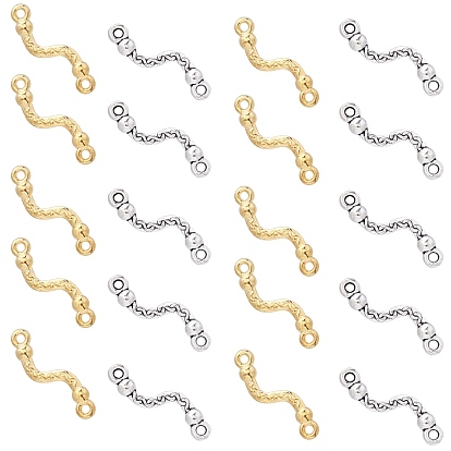Tibetan Style Alloy Bar Links Connectors, Twisted Shape