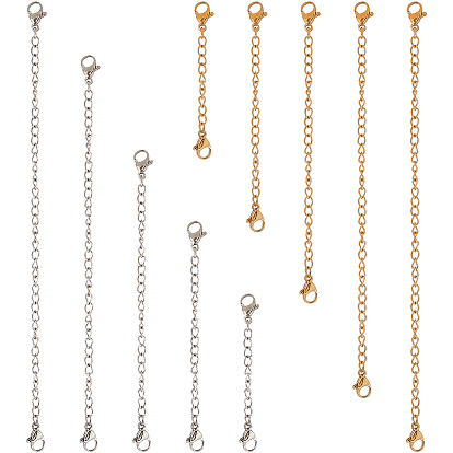 10 шт. 10 стили двойные 304 застежки-карабины из нержавеющей стали, с цепью