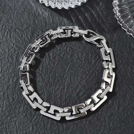 304 Bracelet à maillons en acier inoxydable avec chiffres, sans ternissement
