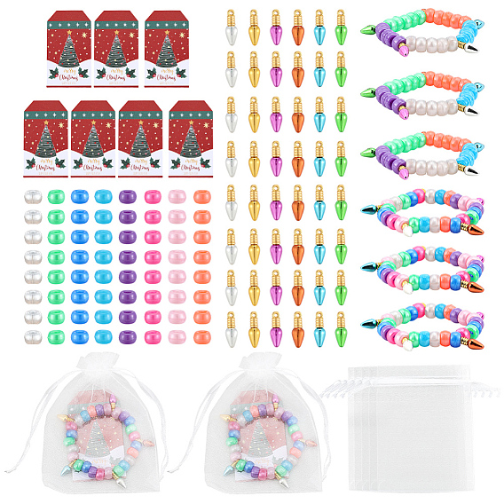 Набор для изготовления своими руками, включая пластиковые подвески и бусины, карты, Сумочки из органзы