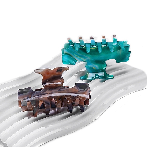 Заколки для волос в форме когтей из ацетата целлюлозы, аксессуары для волос для женщин и девочек, прямоугольные