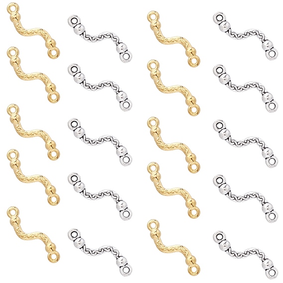 Tibetan Style Alloy Bar Links Connectors, Twisted Shape