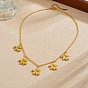 304 Collares babero de acero inoxidable con múltiples colgantes de flores para mujer