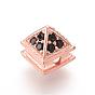 Brass Micro Pave Cubic Zirconia Beads, Cabin