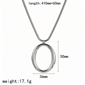 Овальные 304 из нержавеющей стали кулон ожерелье