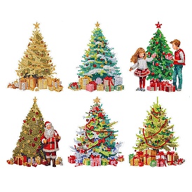 Christmas DIY Diamond Painting Sticker Kits, with Resin Rhinestones, Diamond Sticky Pen, Tray Plate and Glue Clay