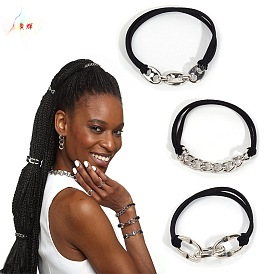 Fashion Metal Chain Hair Ties Bracelet Headband Elastic Ponytail Holder Jewelry