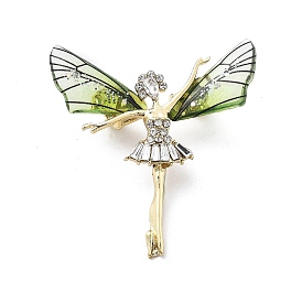 Angel Alloy Crystal Rhinestone Brooch, Glitter Epoxy Resin Angel Brooches