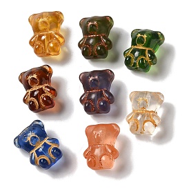 Transparent Lampwork Beads, Bear