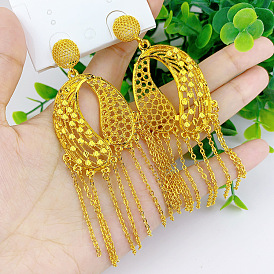 Серьги-гвоздики из сплава латуни и цинка, золотые