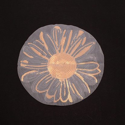 Sequin Sew on Patches, Glittered Appliques, for Garment Decoration, Sunflower