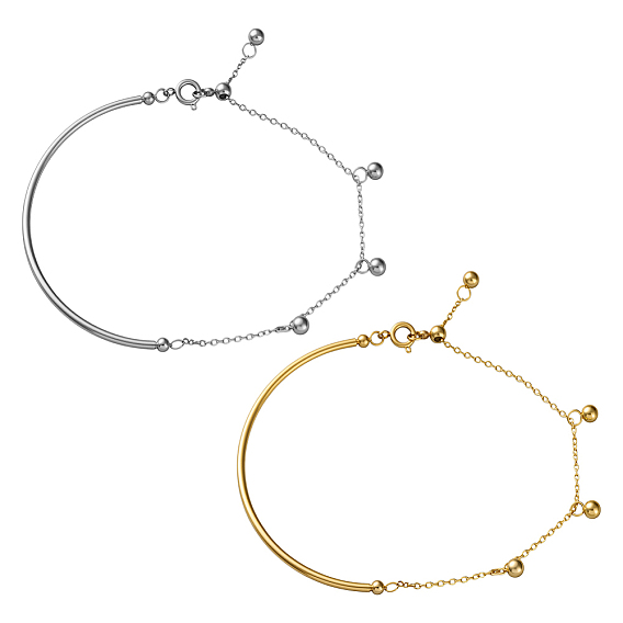 2шт. 2 цвета браслеты из цепей из нержавеющей стали, браслеты с круглыми шармами для женщин