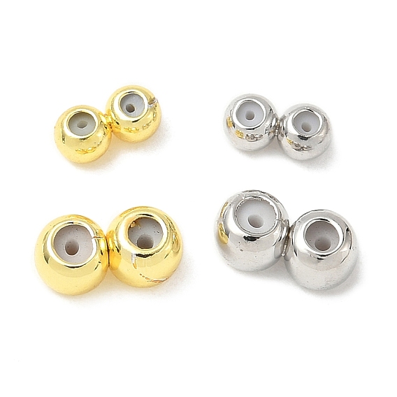 Латунные бусины, с резиной внутри, ползунки, рондель