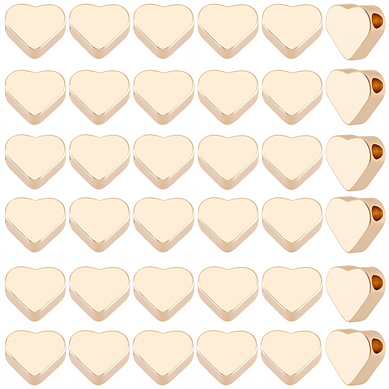 80 латунные бусины шт., долговечный, сердце