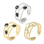 Ионное покрытие (IP) 304 Эмалированные кольца из нержавеющей стали с квадратными манжетами на пальцах, открытые кольца для женщин