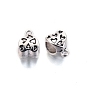 Tibetan Style Alloy Tube Bails, Loop Bails, Bail Beads, Cadmium Free & Lead Free, Heart
