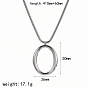 Овальные 304 из нержавеющей стали кулон ожерелье
