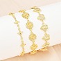 Браслеты-цепочки из латуни с микропаве из прозрачных кубических цирконий на тему Девы Марии для женщин, стойки покрытие, долговечный, без свинца и без кадмия, реальный 18 k позолоченный