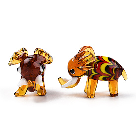 Handmade Lampwork Home Decorations, 3D Elephant Ornaments for Gift