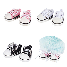 3 Pairs 3 Colors Coth Doll Shoes, Casual Sneakers for Doll Accessories