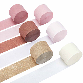 CRASPIRE 12 Rolls 6 Colors Handmade Crepe Paper, Wrapping Paper Goffer for Birthday Wedding Party Decoration