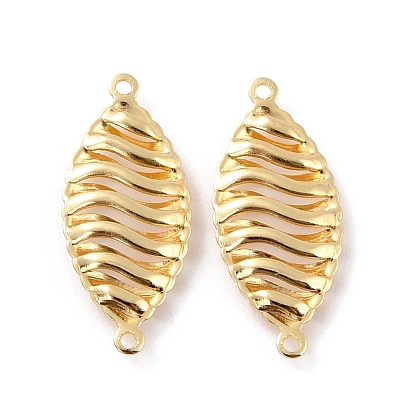 Eco-Friendly Brass Links Connectors, Cadmium Free & Lead Free, Hollow Leaf