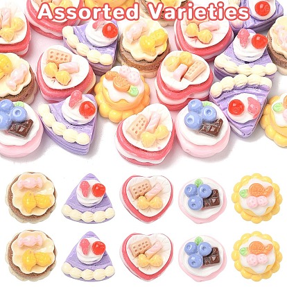20pcs perles de résine opaques, gateau