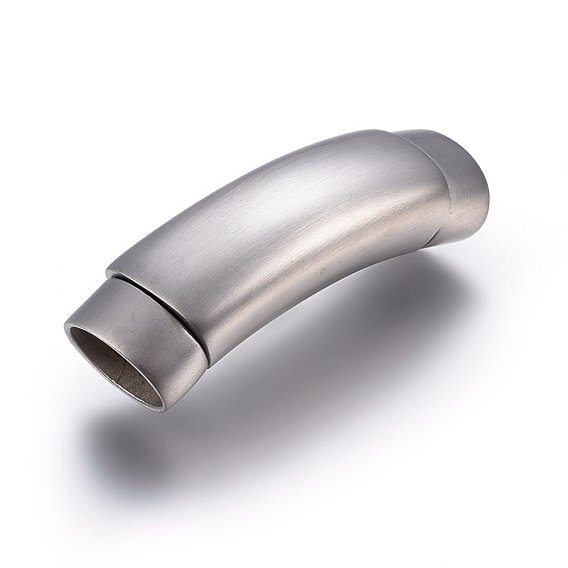 Fermoirs magnétiques de 304 acier inoxydable , rectangle courbe, brossé