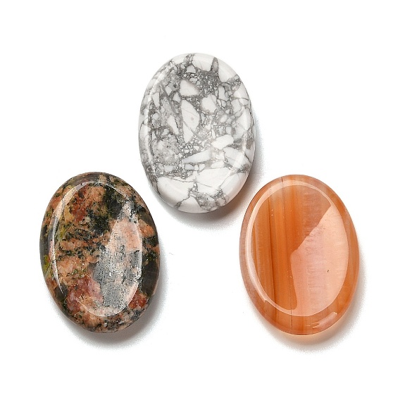 Овальный драгоценный камень для беспокойства, Кристаллический камень для лечения тревоги, исцеляющий большой палец