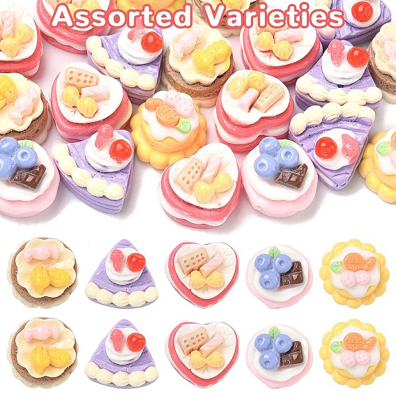 20Pcs Opaque Resin Beads, Cake