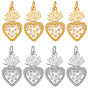 8 шт. 2 подвески из кубического циркония с покрытием из латуни с цветным покрытием, без свинца и без кадмия, долговечный, очарование священного сердца